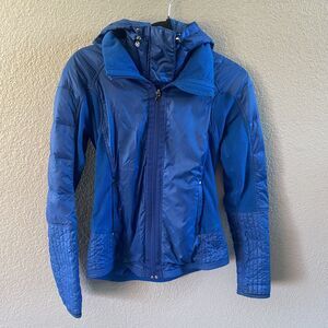 Lululemon Run Bundle Up Jacket Womens 4 Limitless Blue Running Reflective Hooded